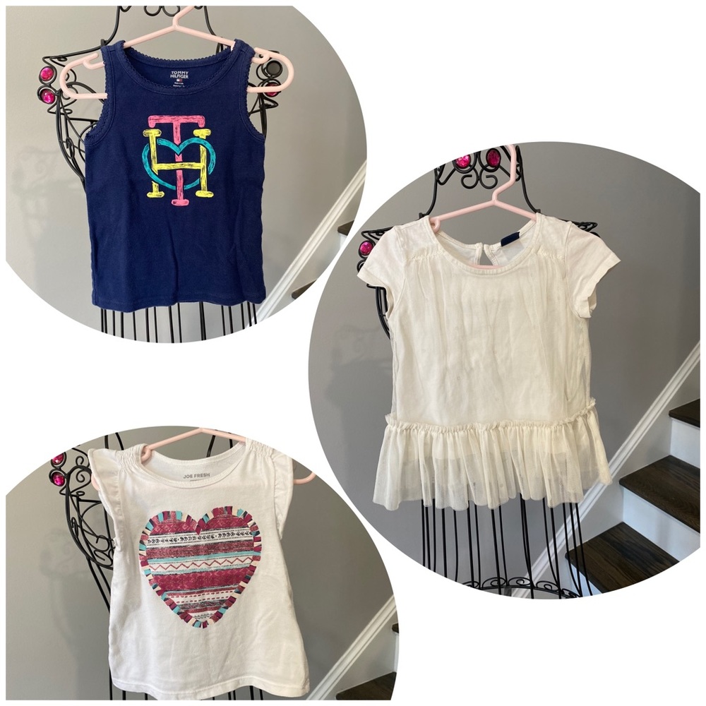 3 Piece Girl Toddler Shirts Lot Size 3T